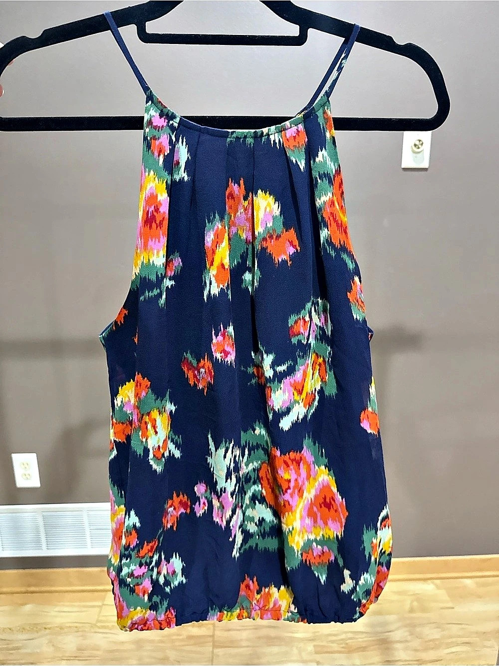 Joie Abstract Floral Cami in Blue Size Large